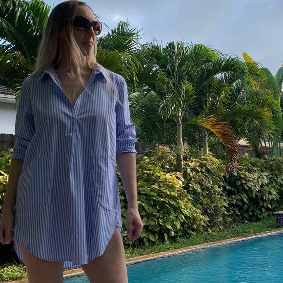 NWT💕Les Canebiers Sky Blue Striped Summer … - Picture 3 of 6